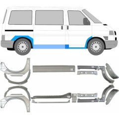 Opravný plech prahu + předního blatníku + zadního blatníku na Volkswagen Transporter T4 1990-2003 / Sada 7147