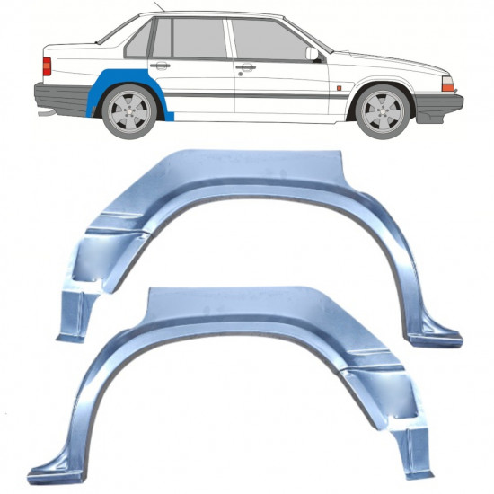 Lem zadního blatníku na Volvo 940 1990-1998 / Levá+Pravá / Sada 9899