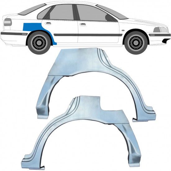 Lem zadního blatníku na Volvo S40 / V40 1995-2004 / Levá+Pravá / Sada 9193