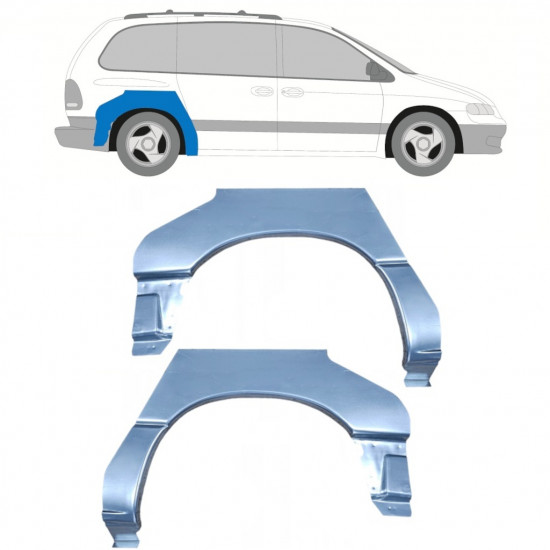 Lem zadního blatníku na Chrysler Voyager 1996-2001 / Levá+Pravá / Sada 9967