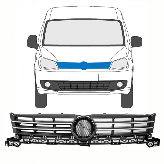 VOLKSWAGEN CADDY 2010-2015 MŘÍŽKA NÁRAZNÍK PŘEDNÍ CHROME