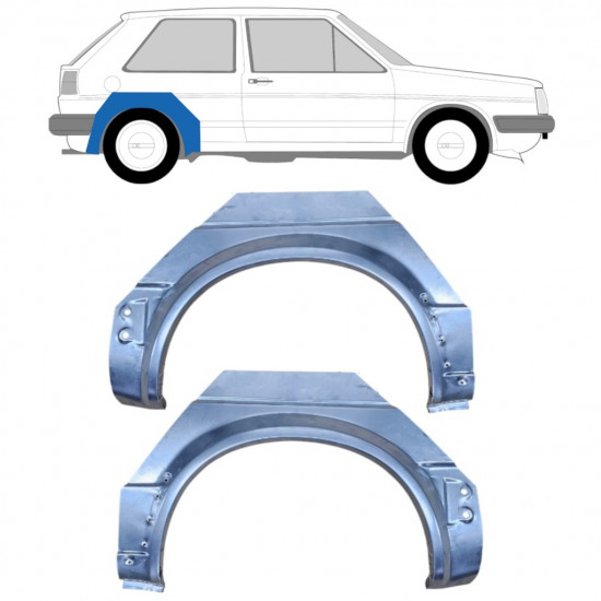 Lem zadního blatníku na VW Golf 2 1982- / Levá+Pravá / Sada 9626