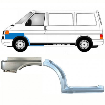 Opravný plech prahu + předního podběhu + předního blatníku na VW Transporter T4 1996- / Levá / Sada 10042