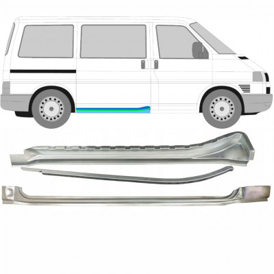 Opravný plech prahu posuvných dveří na VW Transporter T4 1990-2003 / Pravá / Sada 10289