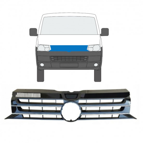 VOLKSWAGEN TRANSPORTER T5 2009-2015 MŘÍŽKA NÁRAZNÍK PŘEDNÍ