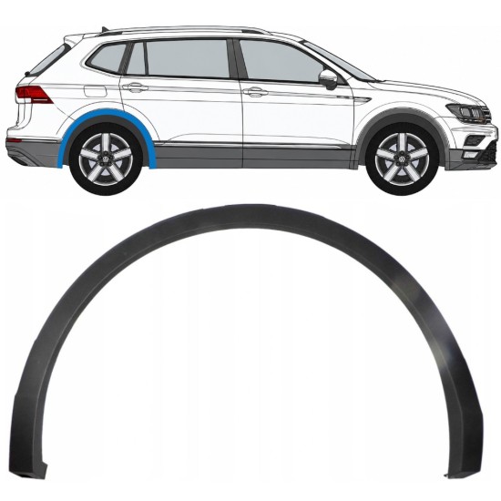 Boční lišta zadního blatníku na Volkswagen Tiguan 2016-2024 Allspace / Pravá 8193