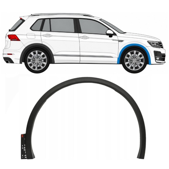 Boční lišta předního blatníku na Volkswagen Tiguan 2016-2024 R-Line / Pravá 14861