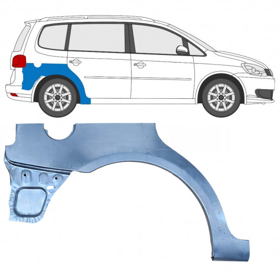 VW TOURAN 2010-2015 OPRAVA ZADNÍHO BLATNÍKU / PRÁVA