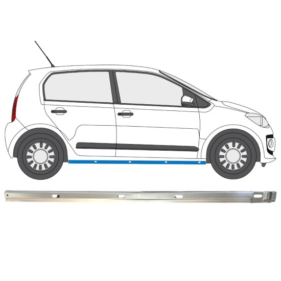 Opravný plech prahu vnitřní na Volkswagen UP! 2011- / Pravá 14857 Opravný plech prahu vnitřní na Volkswagen UP! 2011- / Pravá 14857