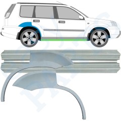 Opravný plech prahu + zadního blatníku na Nissan X-Trail 2001-2007 / Levá+Pravá / Sada 9638