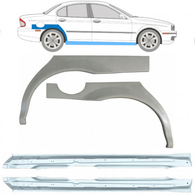 JAGUAR X-TYPE 2001-2009 OPRAVA ZADNÍHO BLATNÍKU + PRAH / NASTAVIT / PRÁVA + LEVÝ