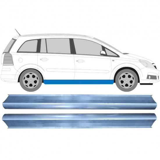 Opravný plech prahu na Opel Zafira 2005-2012 / Levá = Pravá (symetrická) / Sada 9651