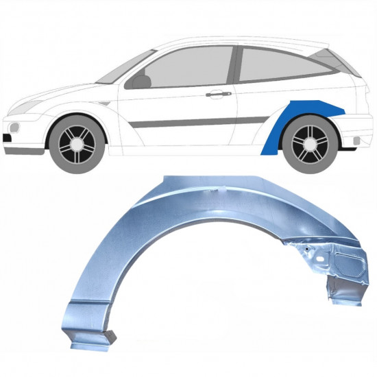 FORD FOCUS 1998-2007 3 DVEŘE OPRAVA ZADNÍHO BLATNÍKU / LEVÝ