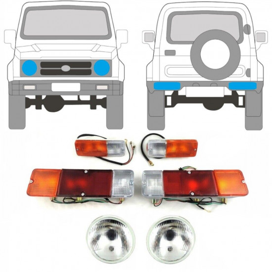 Hlavní světlomet + blinkr + lampa na Suzuki Samurai 1986-1995 /  12654